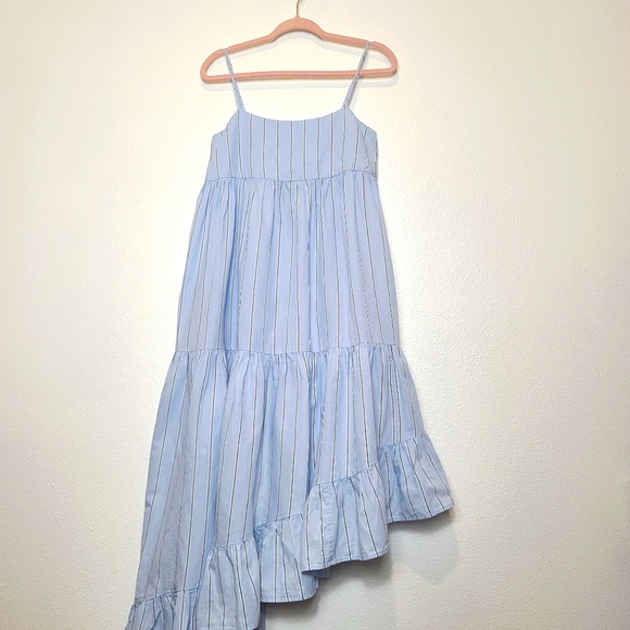 Frame Gemma Asymmetrical Dress In Ciel Multi Size Small - Picture 5 of 13